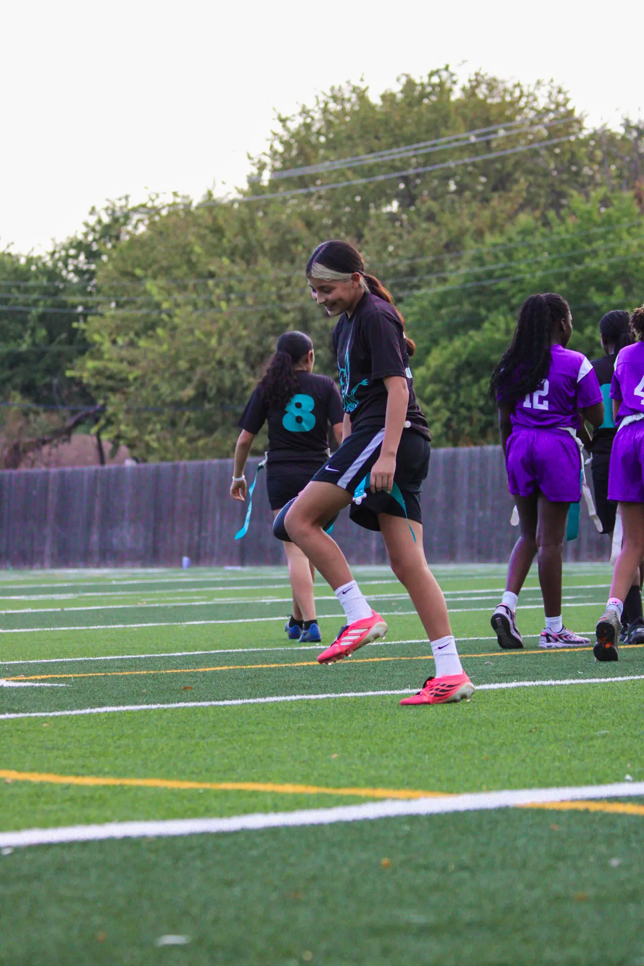 Jaylei sprinting upfield past defenders
